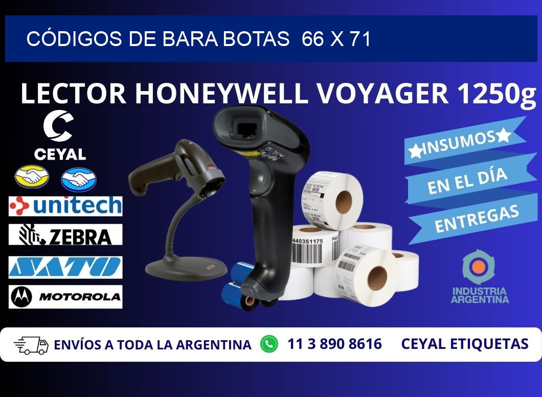 CÓDIGOS DE BARA BOTAS  66 x 71