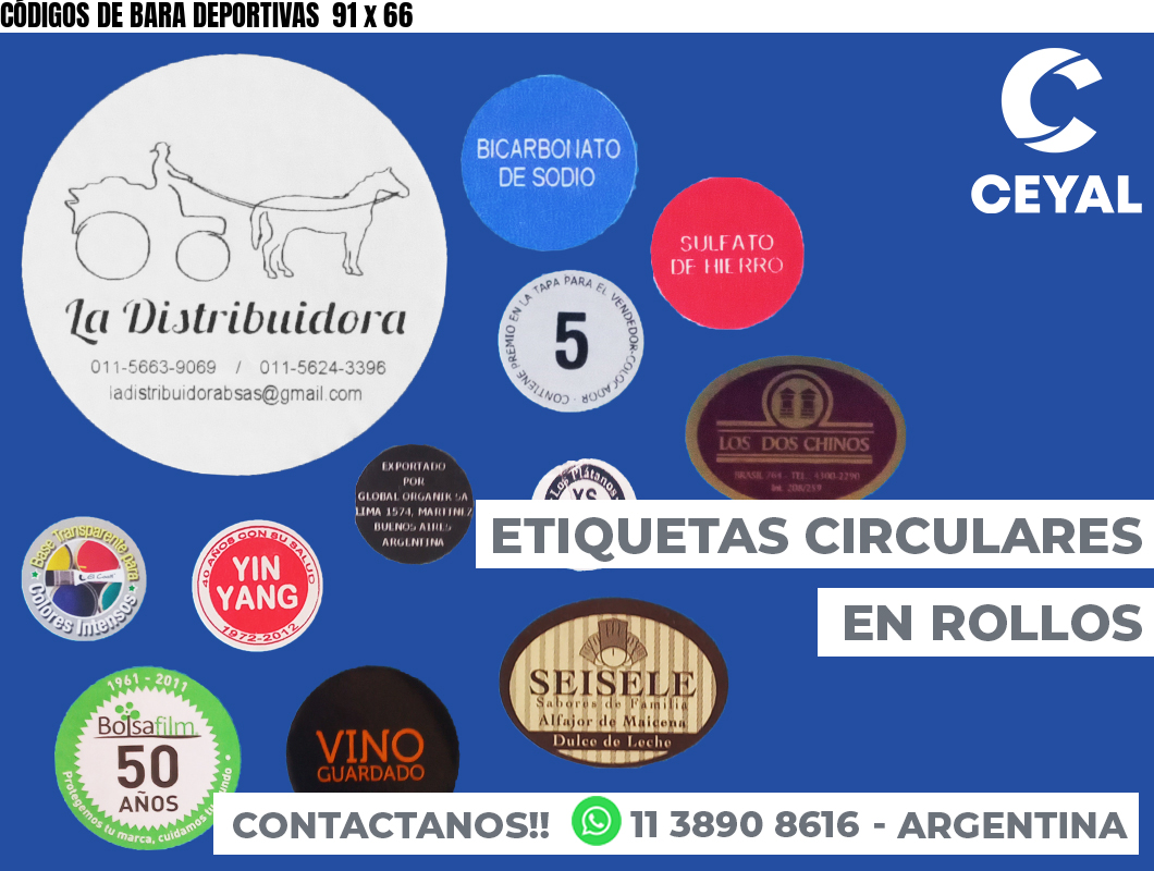 CÓDIGOS DE BARA DEPORTIVAS  91 x 66
