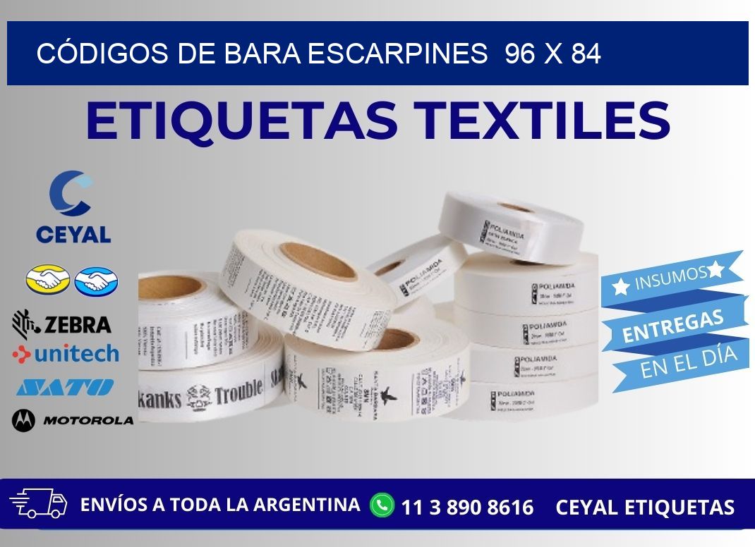 CÓDIGOS DE BARA ESCARPINES  96 x 84