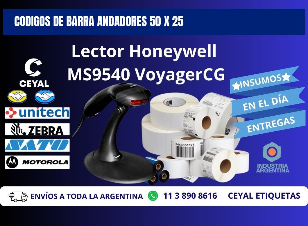 CODIGOS DE BARRA ANDADORES 50 x 25