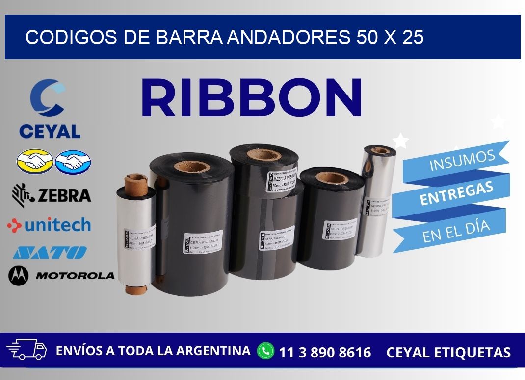 CODIGOS DE BARRA ANDADORES 50 x 25