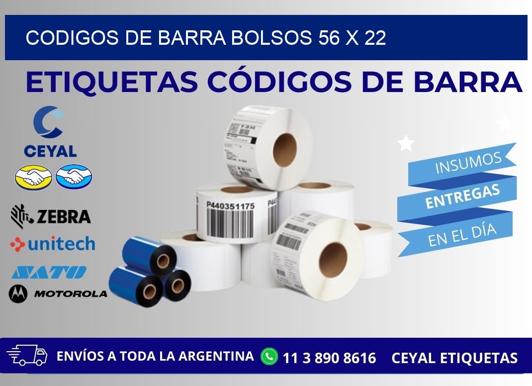 CODIGOS DE BARRA BOLSOS 56 x 22
