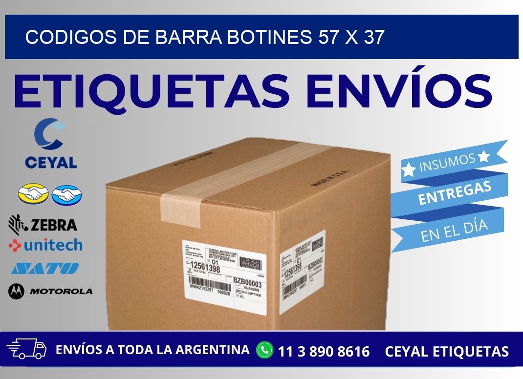 CODIGOS DE BARRA BOTINES 57 x 37