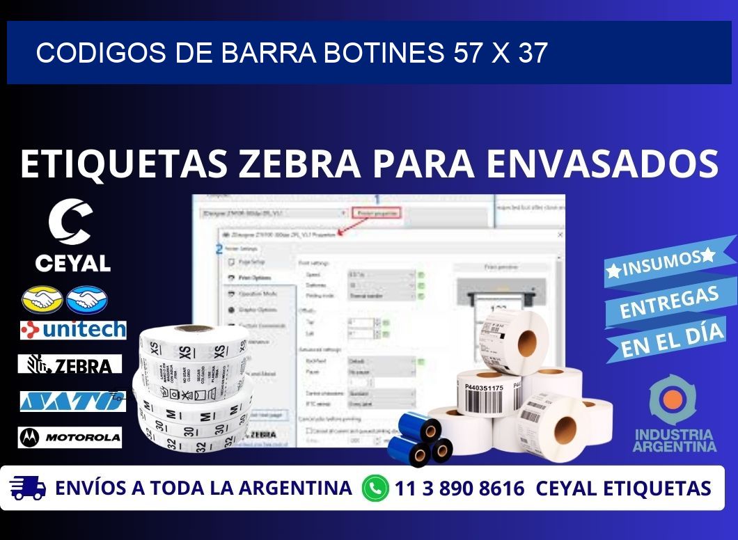 CODIGOS DE BARRA BOTINES 57 x 37