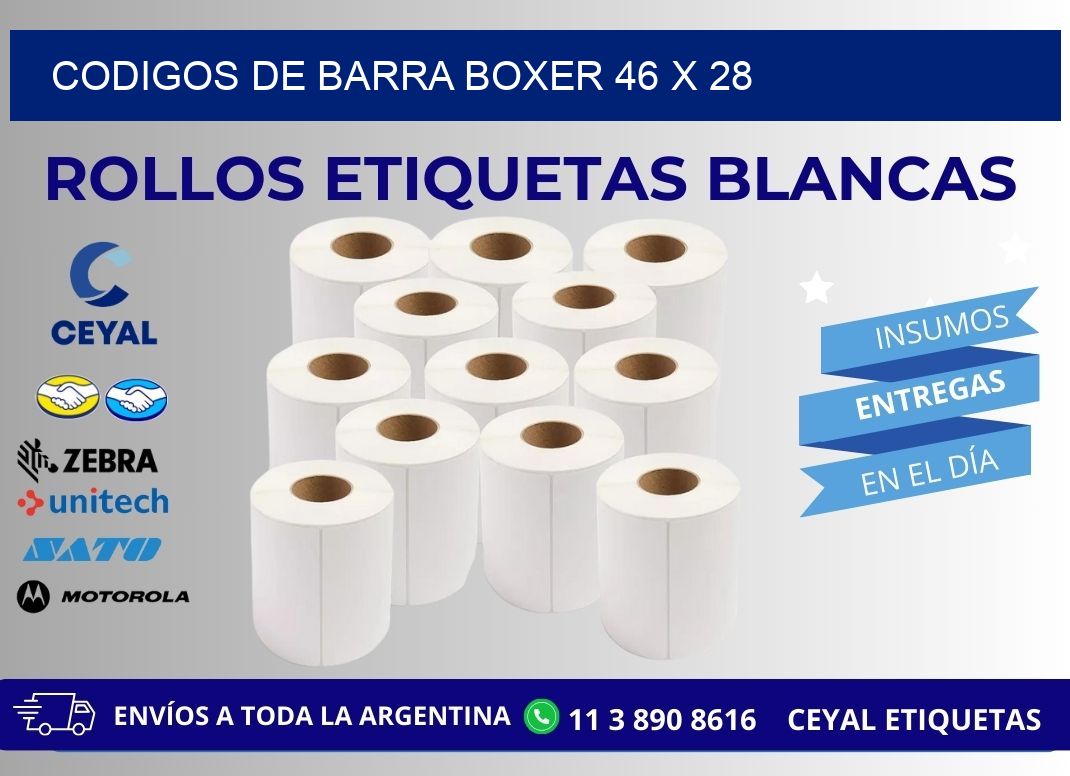 CODIGOS DE BARRA BOXER 46 x 28