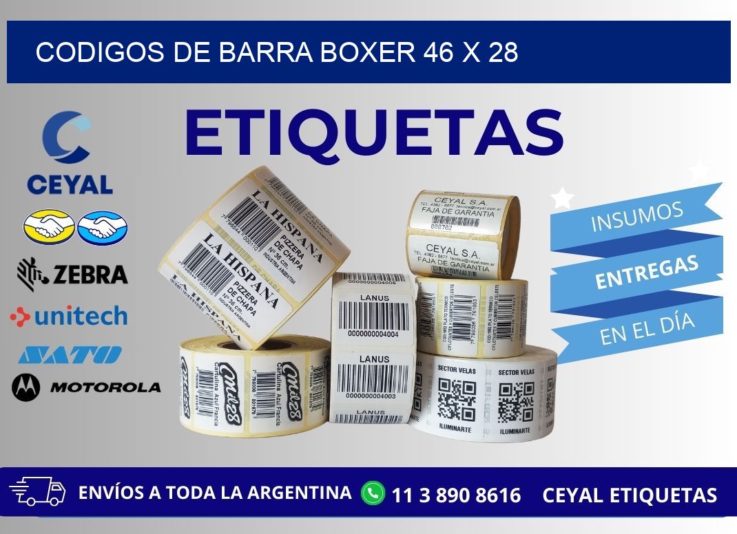 CODIGOS DE BARRA BOXER 46 x 28