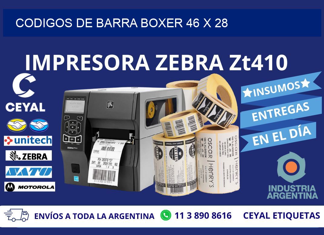 CODIGOS DE BARRA BOXER 46 x 28