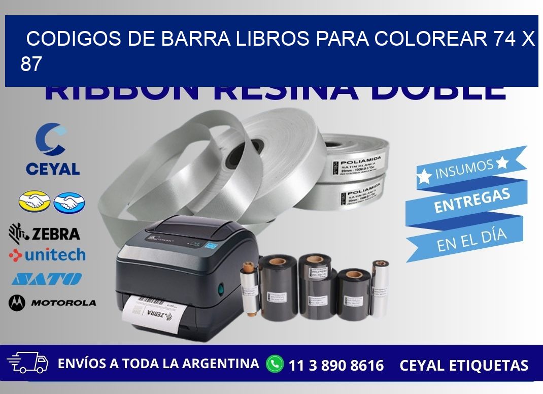 CODIGOS DE BARRA LIBROS PARA COLOREAR 74 x 87