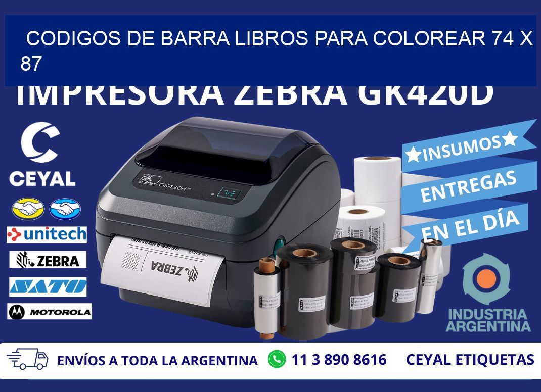 CODIGOS DE BARRA LIBROS PARA COLOREAR 74 x 87