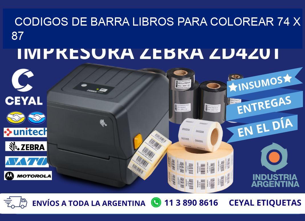 CODIGOS DE BARRA LIBROS PARA COLOREAR 74 x 87