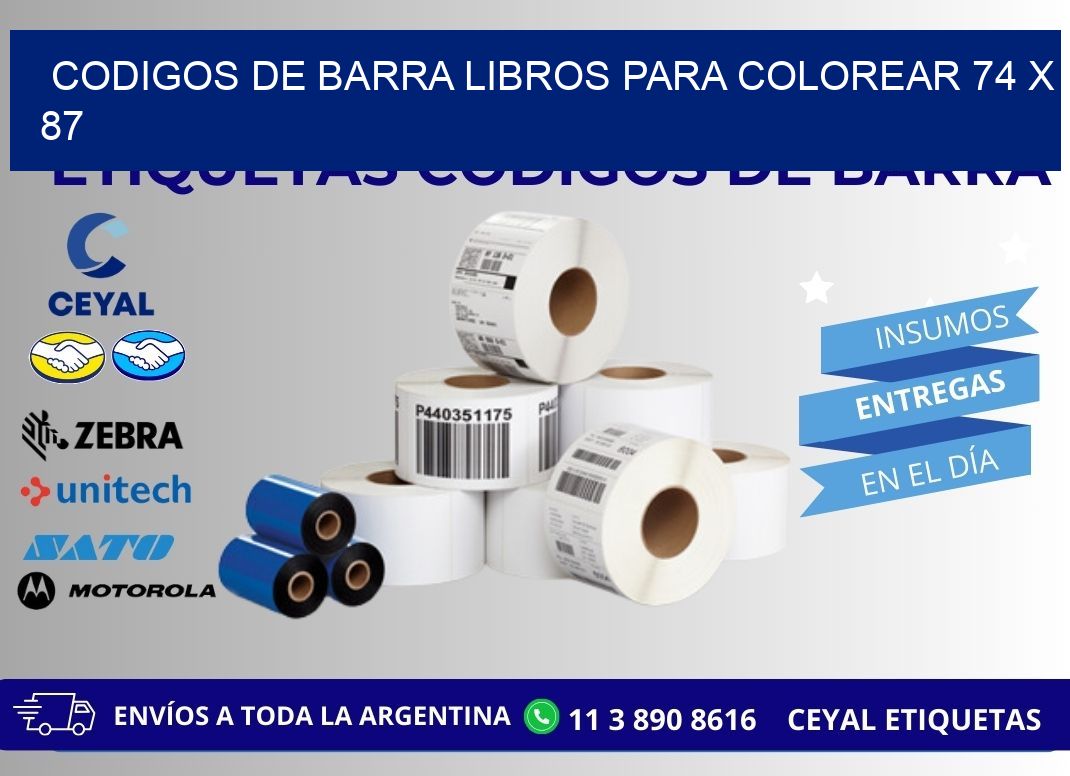 CODIGOS DE BARRA LIBROS PARA COLOREAR 74 x 87