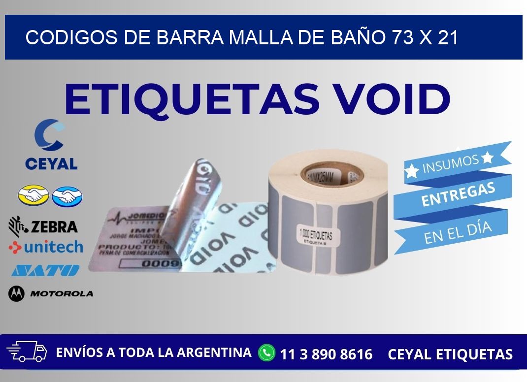 CODIGOS DE BARRA MALLA DE BAÑO 73 x 21