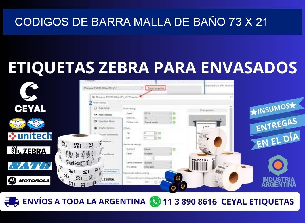 CODIGOS DE BARRA MALLA DE BAÑO 73 x 21