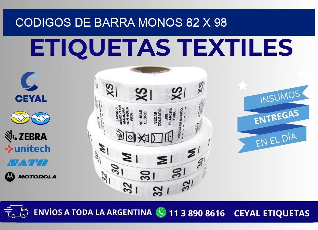 CODIGOS DE BARRA MONOS 82 x 98