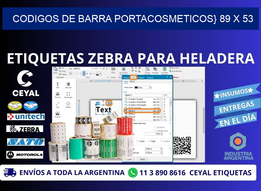 CODIGOS DE BARRA PORTACOSMETICOS} 89 x 53