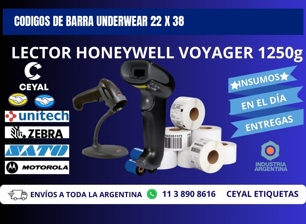 CODIGOS DE BARRA UNDERWEAR 22 x 38