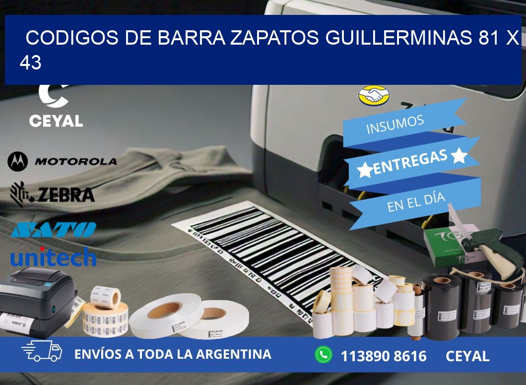 CODIGOS DE BARRA ZAPATOS GUILLERMINAS 81 x 43