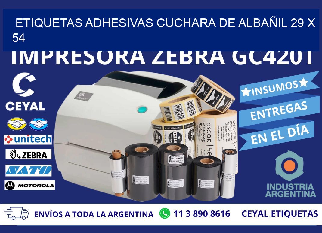 ETIQUETAS ADHESIVAS CUCHARA DE ALBAÑIL 29 x 54