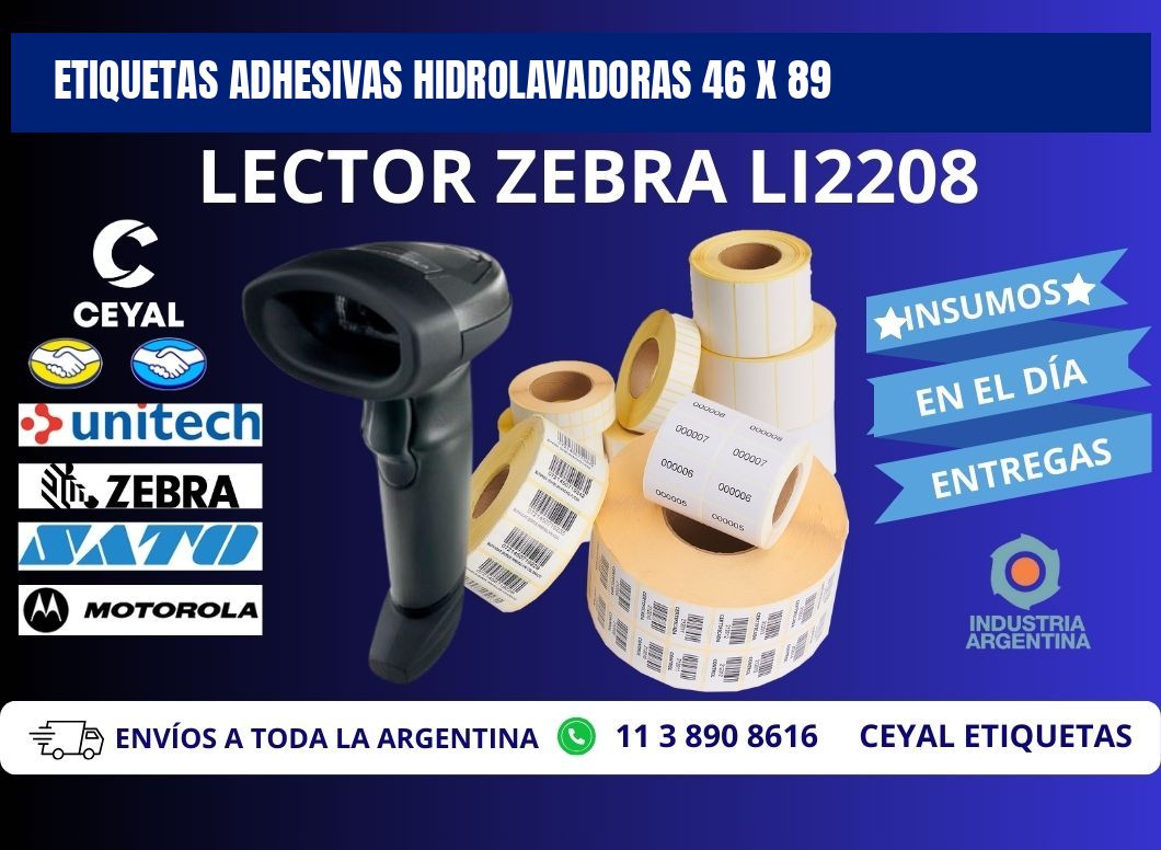 ETIQUETAS ADHESIVAS HIDROLAVADORAS 46 x 89