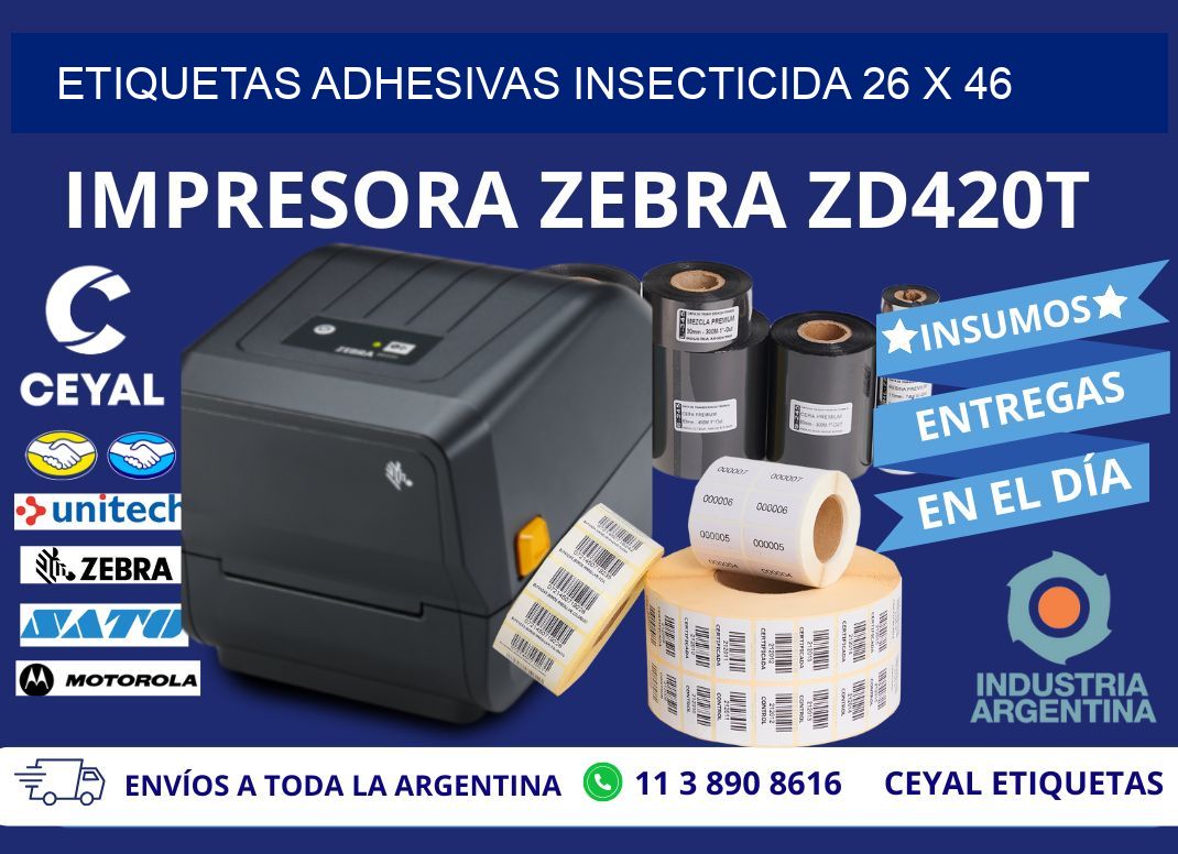 ETIQUETAS ADHESIVAS INSECTICIDA 26 x 46