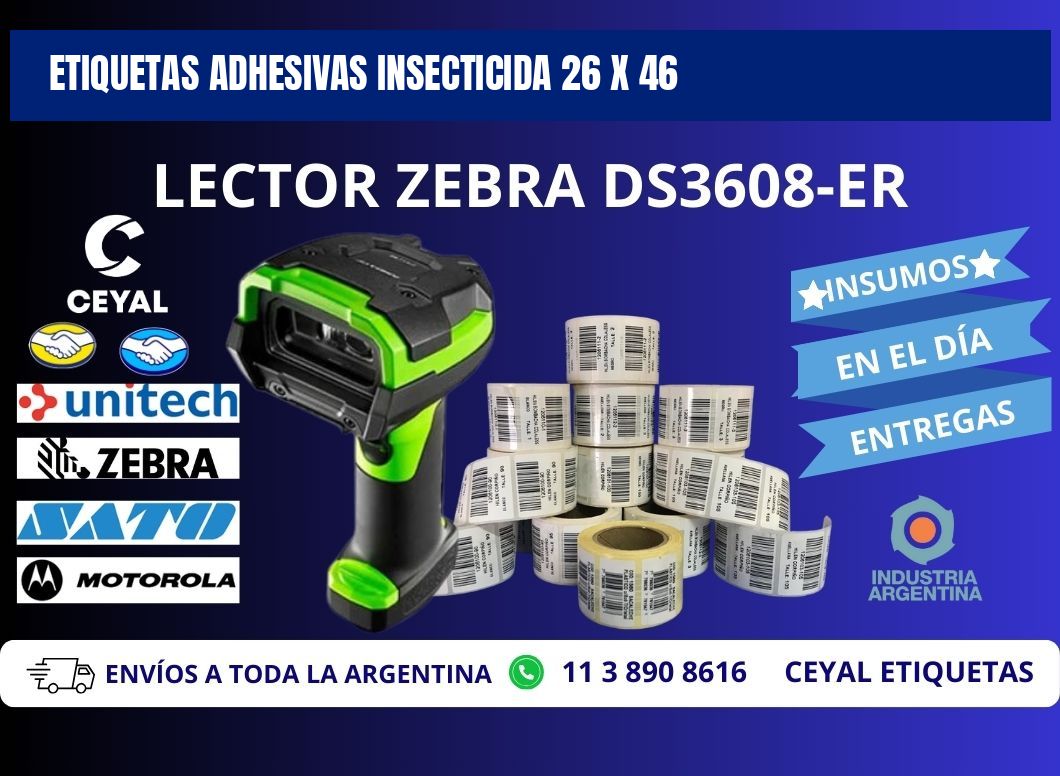 ETIQUETAS ADHESIVAS INSECTICIDA 26 x 46