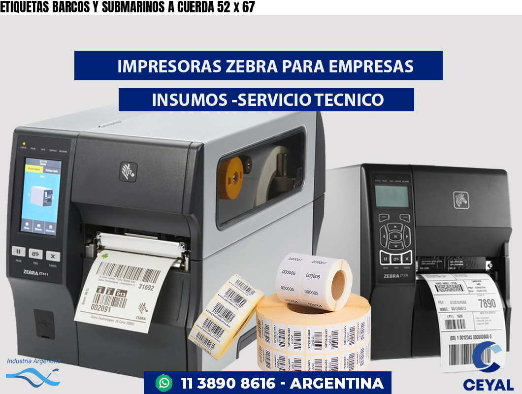 ETIQUETAS BARCOS Y SUBMARINOS A CUERDA 52 x 67