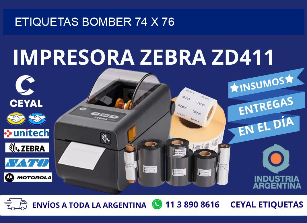 ETIQUETAS BOMBER 74 x 76