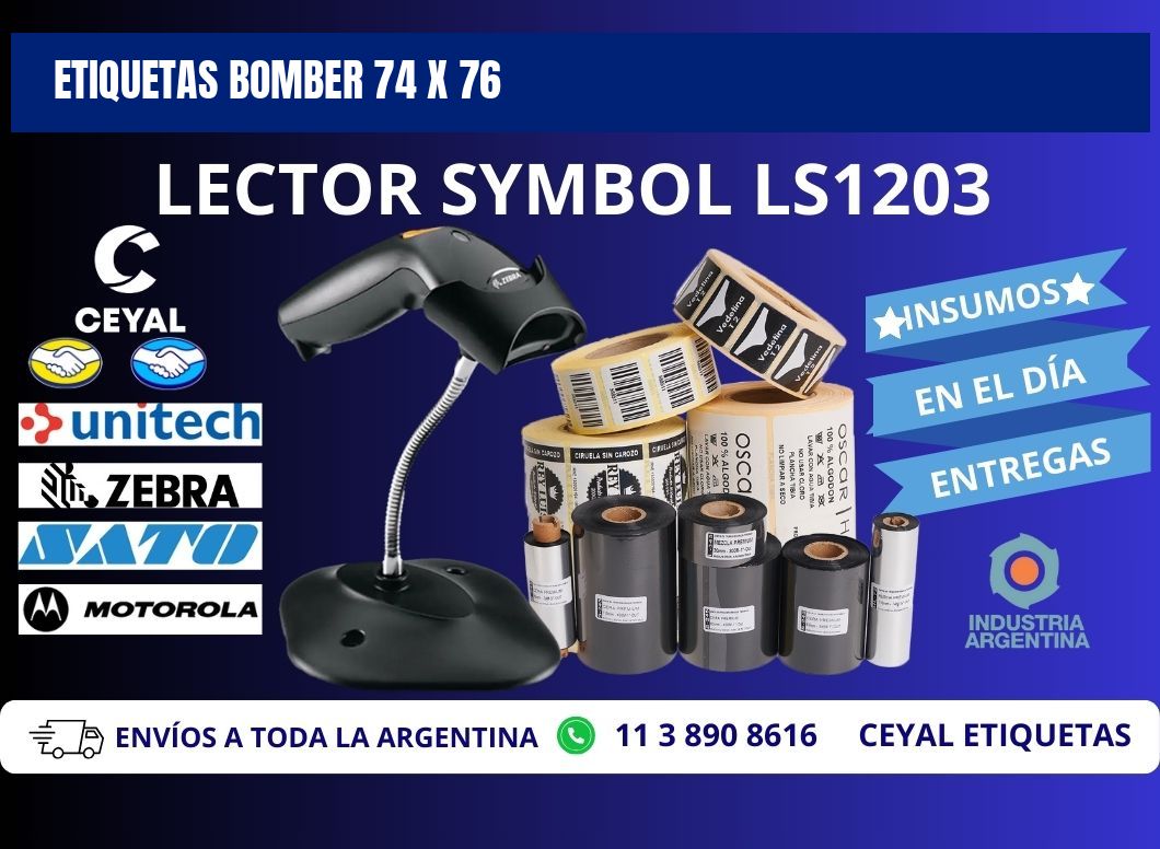 ETIQUETAS BOMBER 74 x 76