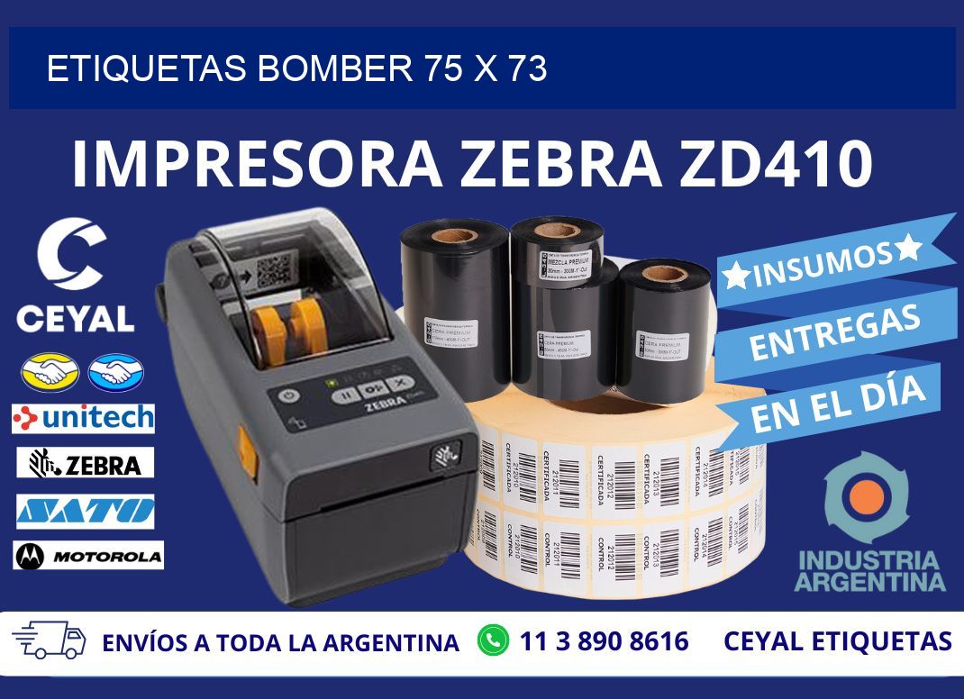ETIQUETAS BOMBER 75 x 73