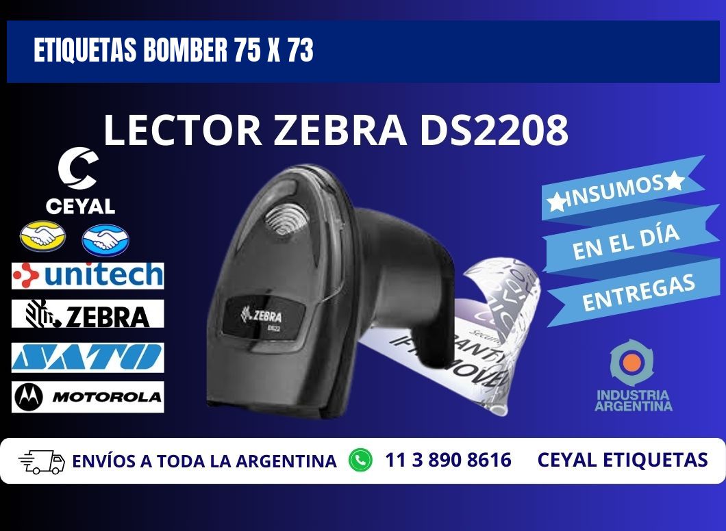 ETIQUETAS BOMBER 75 x 73