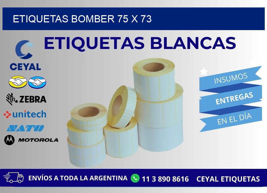 ETIQUETAS BOMBER 75 x 73