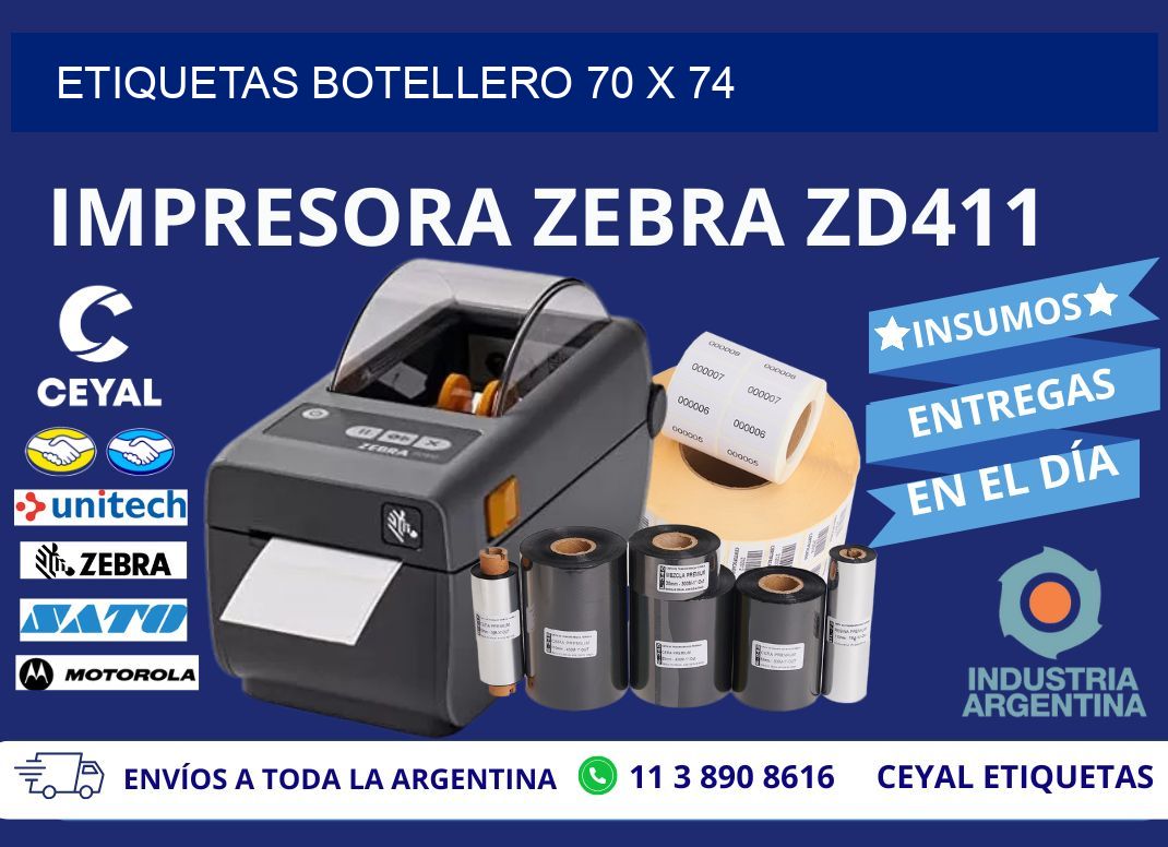 ETIQUETAS BOTELLERO 70 x 74