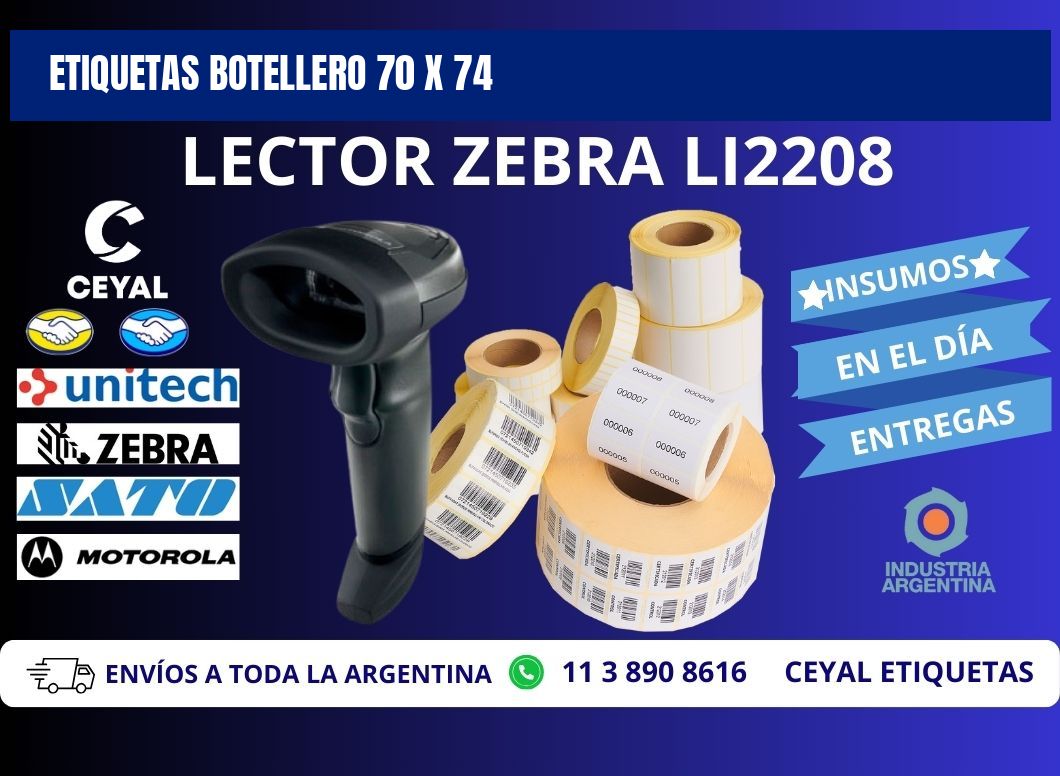 ETIQUETAS BOTELLERO 70 x 74
