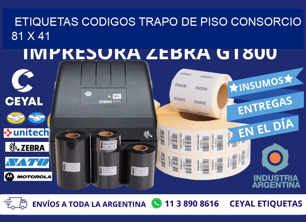 ETIQUETAS CODIGOS TRAPO DE PISO CONSORCIO 81 x 41