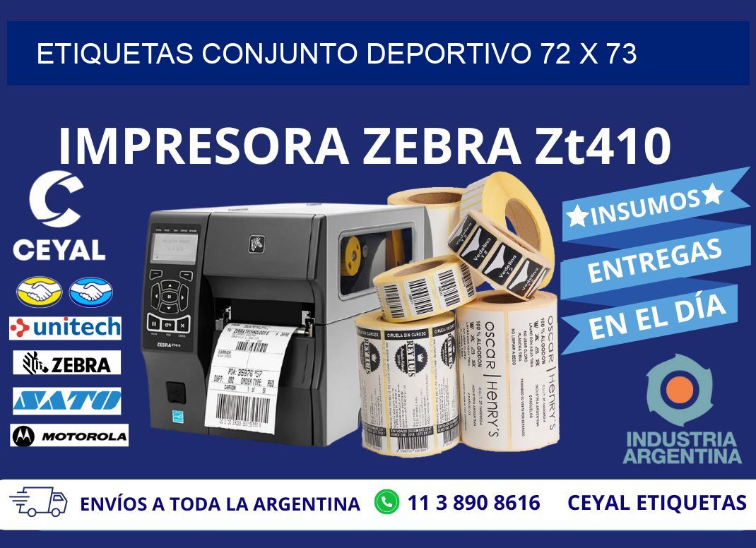 ETIQUETAS CONJUNTO DEPORTIVO 72 x 73