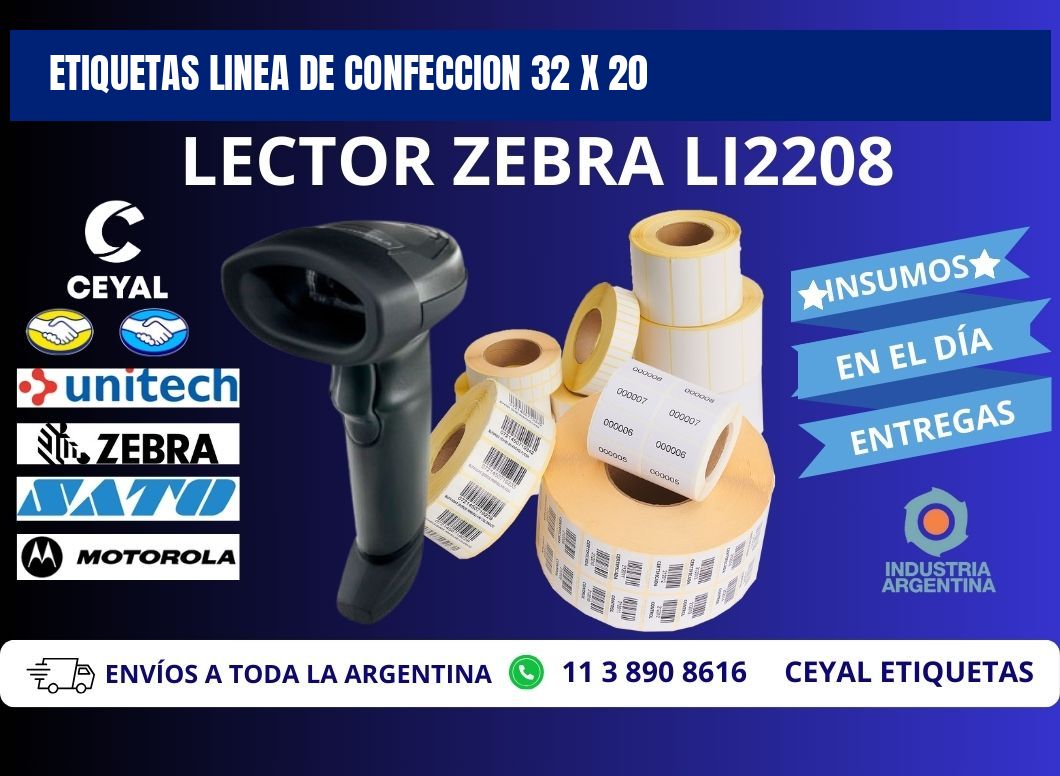 ETIQUETAS LINEA DE CONFECCION 32 x 20
