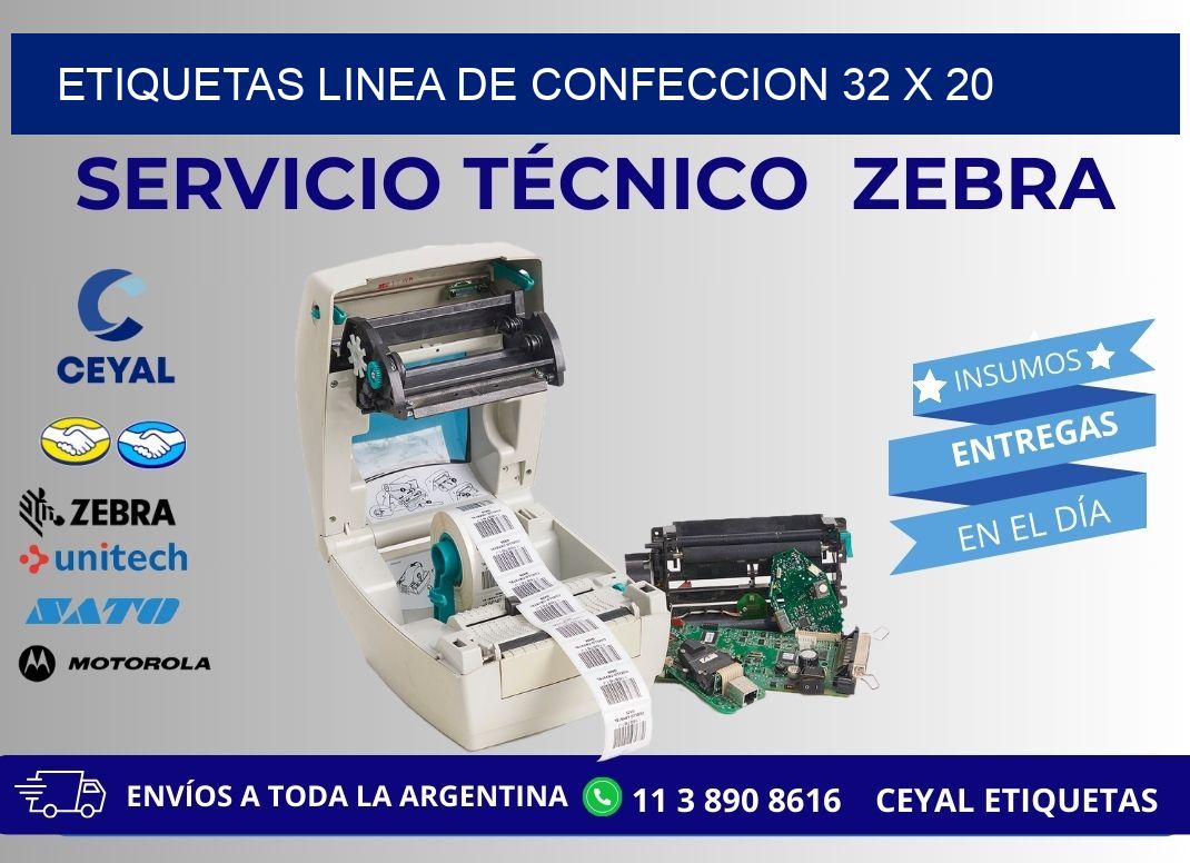 ETIQUETAS LINEA DE CONFECCION 32 x 20