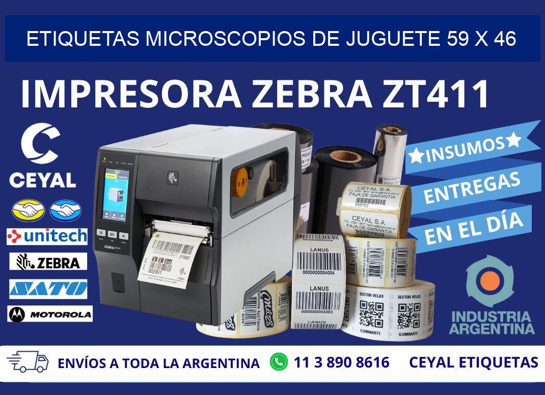 ETIQUETAS MICROSCOPIOS DE JUGUETE 59 x 46