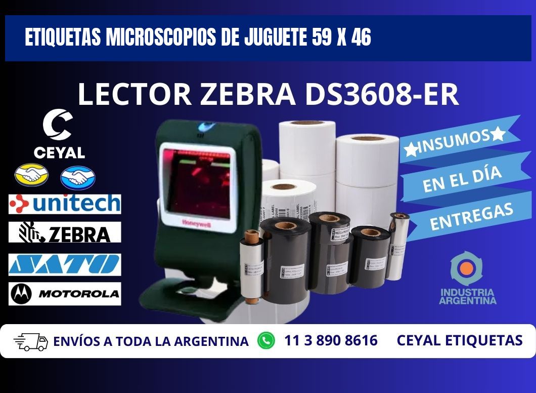 ETIQUETAS MICROSCOPIOS DE JUGUETE 59 x 46
