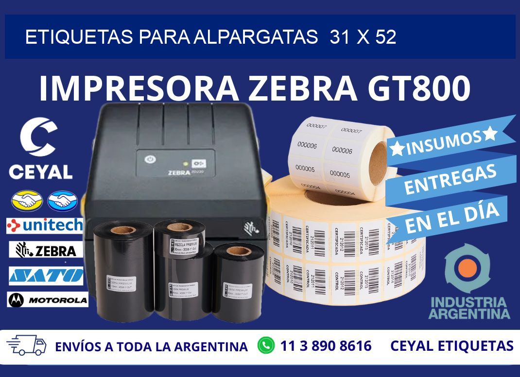 ETIQUETAS PARA ALPARGATAS  31 x 52