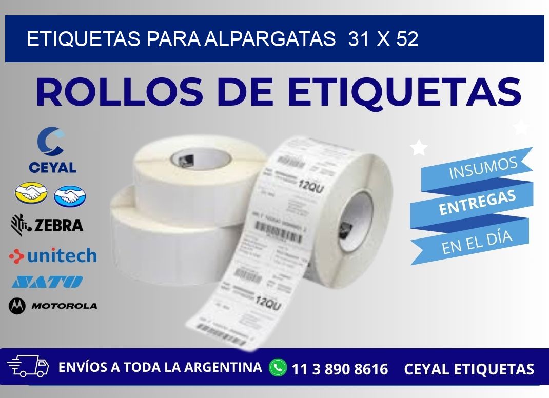 ETIQUETAS PARA ALPARGATAS  31 x 52