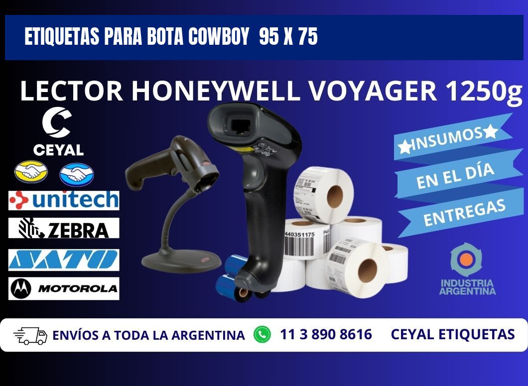 ETIQUETAS PARA BOTA COWBOY  95 x 75