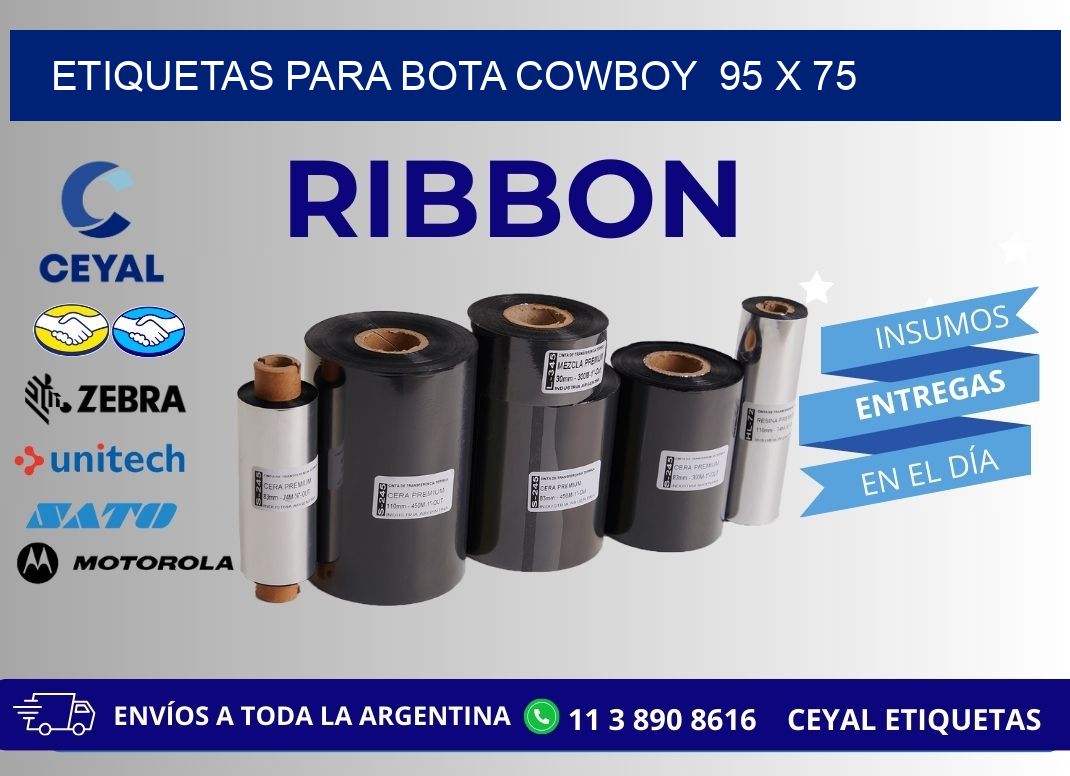 ETIQUETAS PARA BOTA COWBOY  95 x 75
