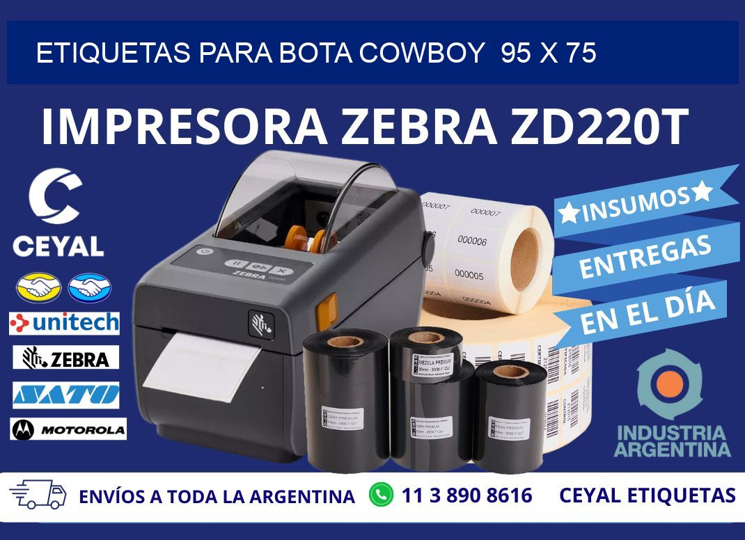 ETIQUETAS PARA BOTA COWBOY  95 x 75