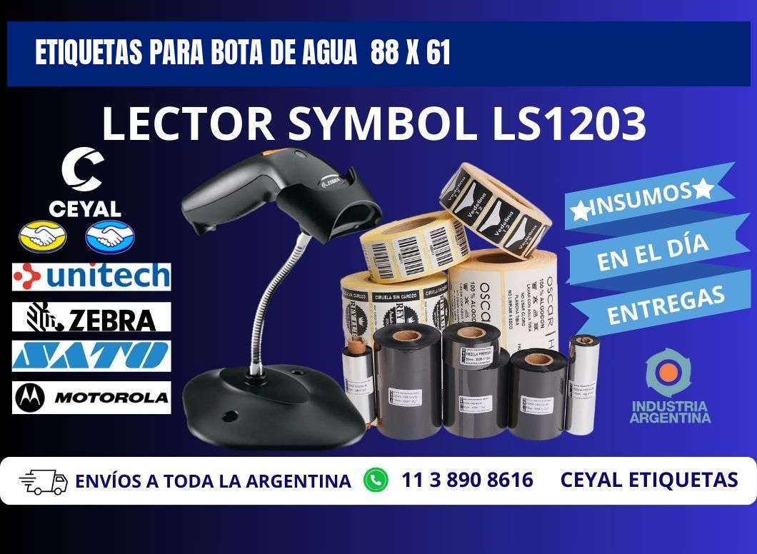 ETIQUETAS PARA BOTA DE AGUA  88 x 61