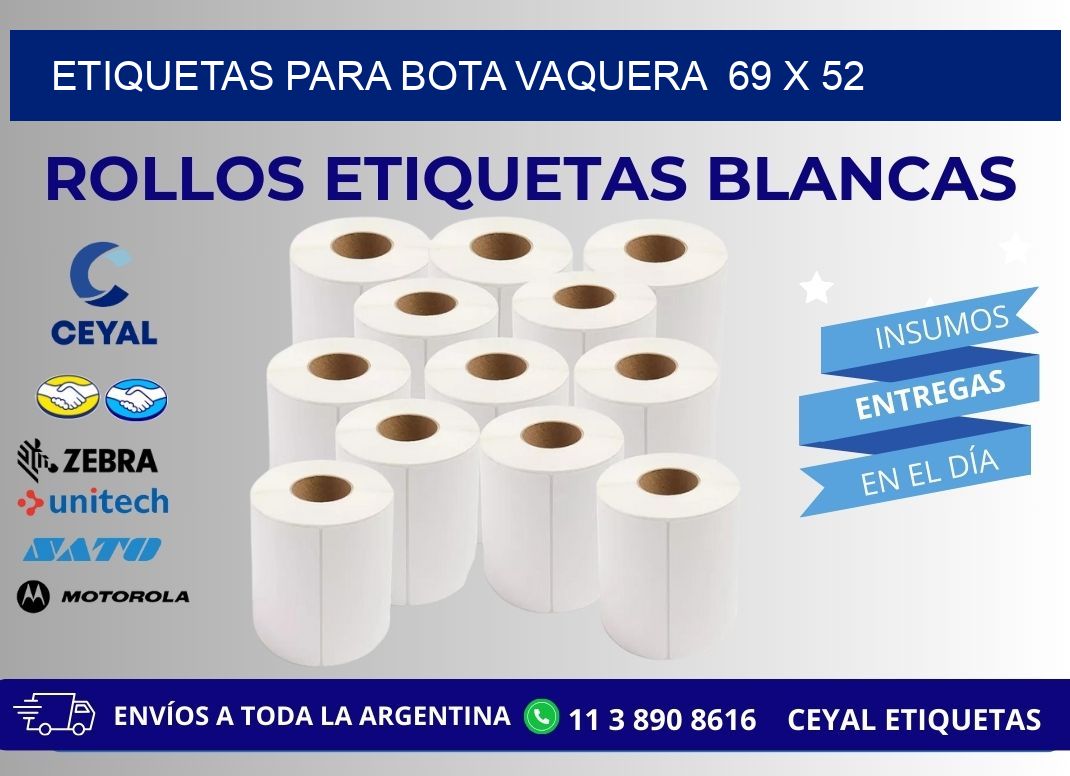 ETIQUETAS PARA BOTA VAQUERA  69 x 52