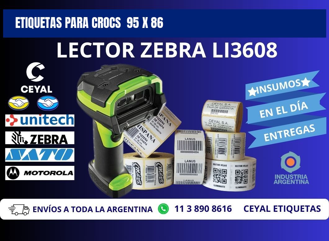 ETIQUETAS PARA CROCS  95 x 86