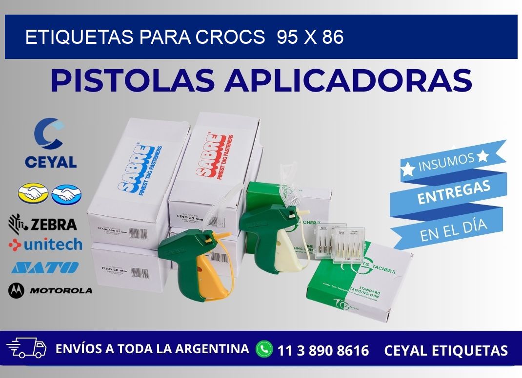 ETIQUETAS PARA CROCS  95 x 86
