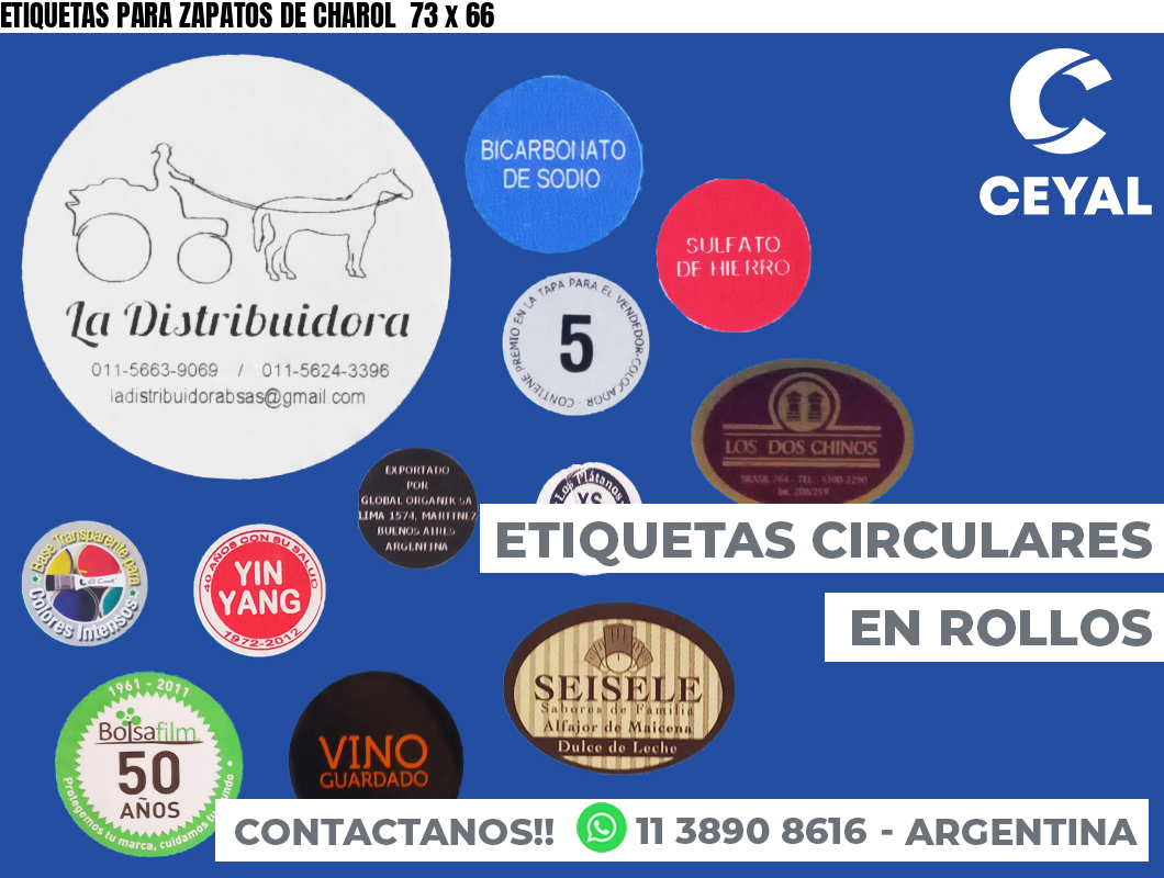 ETIQUETAS PARA ZAPATOS DE CHAROL  73 x 66