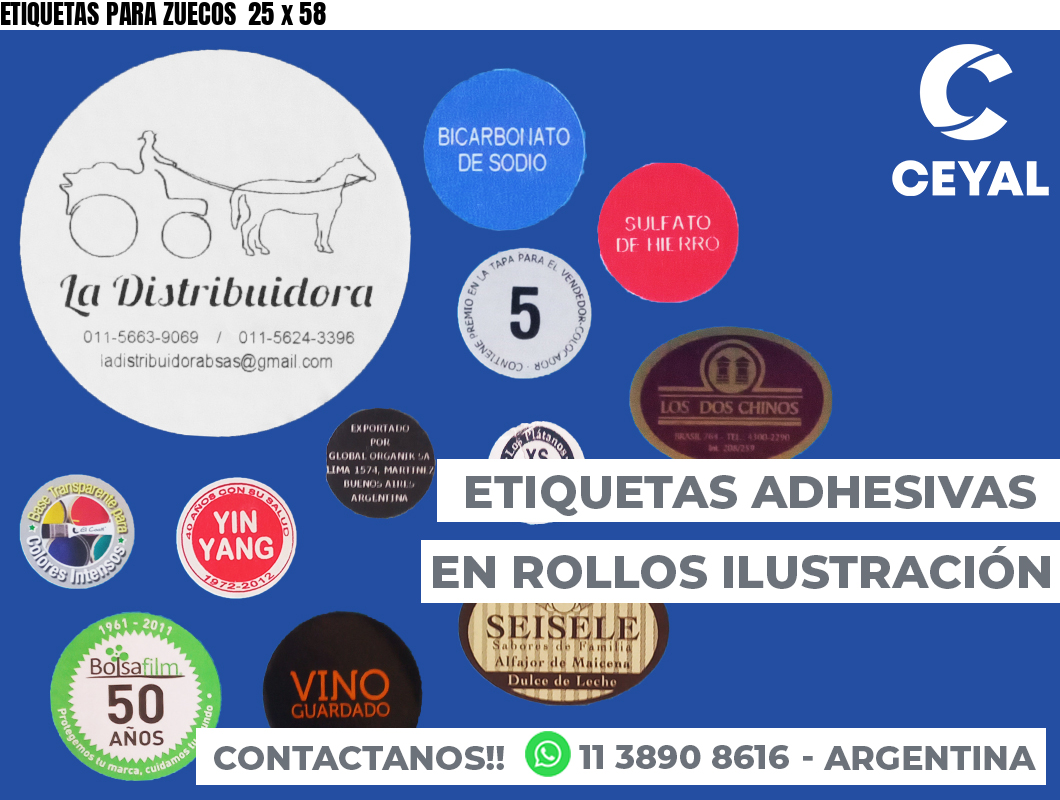 ETIQUETAS PARA ZUECOS  25 x 58